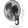 ARDES - AR5W40R Ventilateur mural avec 3 pales rotatives de 40 cm Télécommande Oscillation automatique Minuterie réglable et 3 v
