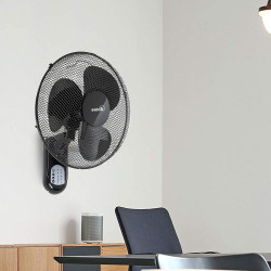ARDES - AR5W40R Ventilateur mural avec 3 pales rotatives de 40 cm Télécommande Oscillation automatique Minuterie réglable et 3 v