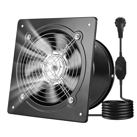 VEVOR Ventilateur Extraction Mural 20,3 cm Ventilateur Extracteur 980 m³/h Extracteur d'Air pour Grenier, Garage, Sous-sol, Atel