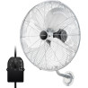 COSTWAY Ventilateur Mural Industriel 51 cm 120W 3 Vitesses, ventilateur Domestique Pales en Aluminium Tête d'Inclinaison Réglabl