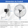 COSTWAY Ventilateur Mural Industriel 51 cm 120W 3 Vitesses, ventilateur Domestique Pales en Aluminium Tête d'Inclinaison Réglabl