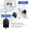 COSTWAY Ventilateur Mural Industriel 51 cm 120W 3 Vitesses, ventilateur Domestique Pales en Aluminium Tête d'Inclinaison Réglabl