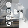 COSTWAY Ventilateur Mural Industriel 51 cm 120W 3 Vitesses, ventilateur Domestique Pales en Aluminium Tête d'Inclinaison Réglabl
