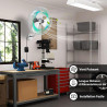 COSTWAY Ventilateur Mural Industriel 51 cm 120W 3 Vitesses, ventilateur Domestique Pales en Aluminium Tête d'Inclinaison Réglabl