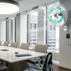 COSTWAY Ventilateur Mural Industriel 51 cm 120W 3 Vitesses, ventilateur Domestique Pales en Aluminium Tête d'Inclinaison Réglabl