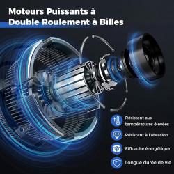 COSTWAY Ventilateur Mural Industriel 51 cm 120W 3 Vitesses, ventilateur Domestique Pales en Aluminium Tête d'Inclinaison Réglabl