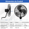 COSTWAY Ventilateur Mural Industriel 51 cm 120W 3 Vitesses, ventilateur Domestique Pales en Aluminium Tête d'Inclinaison Réglabl