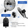 COSTWAY Ventilateur Mural Industriel 51 cm 120W 3 Vitesses, ventilateur Domestique Pales en Aluminium Tête d'Inclinaison Réglabl