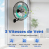COSTWAY Ventilateur Mural Industriel 51 cm 120W 3 Vitesses, ventilateur Domestique Pales en Aluminium Tête d'Inclinaison Réglabl