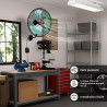 COSTWAY Ventilateur Mural Industriel 51 cm 120W 3 Vitesses, ventilateur Domestique Pales en Aluminium Tête d'Inclinaison Réglabl