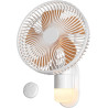 Ventilateur Mural 26 cm avec Éclairage et Télécommande, Silencieux 30 dB, Flux d’Air Puissant 5,2 m/s, Minuterie, Oscillation 90