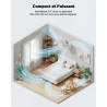 Ventilateur Mural 26 cm avec Éclairage et Télécommande, Silencieux 30 dB, Flux d’Air Puissant 5,2 m/s, Minuterie, Oscillation 90