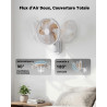 Ventilateur Mural 26 cm avec Éclairage et Télécommande, Silencieux 30 dB, Flux d’Air Puissant 5,2 m/s, Minuterie, Oscillation 90
