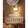 Ventilateur Mural 26 cm avec Éclairage et Télécommande, Silencieux 30 dB, Flux d’Air Puissant 5,2 m/s, Minuterie, Oscillation 90