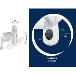 BEPER P206VEN600 Wall Fan - Ventilateur mural avec télécommande et minuterie jusqu'à 7,5 heures, Blanc
