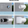 VMC Décentralisée 150 mm avec Récupération de Chaleur Céramique, VMC Double Flux Murale pour Pièce Individuelle, WiFi & Télécomm
