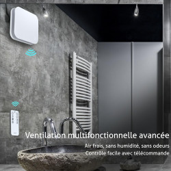 Turbionaire Trend Plus 100 mm Ventilateur, Extracteur de Salle de Bain, Télécommande, 7 Vitesses + Boost, Minuteur, 22dB, Max. 5
