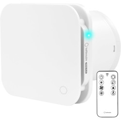 Turbionaire Trend Plus 100 mm Ventilateur, Extracteur de Salle de Bain, Télécommande, 7 Vitesses + Boost, Minuteur, 22dB, Max. 5