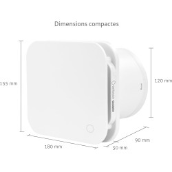 Turbionaire Trend Plus 120 mm Ventilateur, Extracteur de Salle de Bain, Télécommande, 7 Vitesses + Boost, Minuteur, 25dB, Max. 5