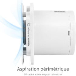 Turbionaire Trend Plus 120 mm Ventilateur, Extracteur de Salle de Bain, Télécommande, 7 Vitesses + Boost, Minuteur, 25dB, Max. 5
