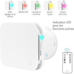 Turbionaire Trend Plus 120 mm Ventilateur, Extracteur de Salle de Bain, Télécommande, 7 Vitesses + Boost, Minuteur, 25dB, Max. 5