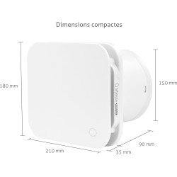Turbionaire Trend Plus 150 mm Ventilateur, Extracteur de Salle de Bain, Télécommande, 7 Vitesses + Boost, Minuteur, 30dB, Max. 6