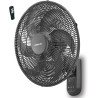 Fanelite - Ventilateur mural W1860-R PG - Diamètre 45 cm - 3 vitesses - Avec télécommande - Minuterie - Grille et hélice plastiq