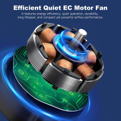 Ventilateur VMC 100mm Noyau Céramique - Moteur EC 5W, Télécommande, 3 Modes Extraction/Insufflation/Circulation - Réduit l'Écart