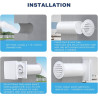 Ventilateur VMC 100mm Noyau Céramique - Moteur EC 5W, Télécommande, 3 Modes Extraction/Insufflation/Circulation - Réduit l'Écart