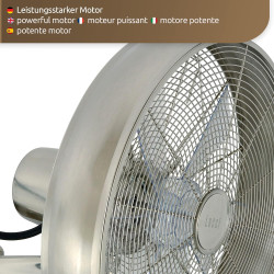 LUCCI AIR Ventilateur mural Breeze avec télécommande, ventilateur mural pivotant automatique, Ø 46 cm, acier