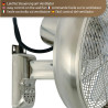 LUCCI AIR Ventilateur mural Breeze avec télécommande, ventilateur mural pivotant automatique, Ø 46 cm, acier