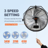 VEVOR Ventilateur mural industriel, 44,6 cm, ventilateur mural oscillant étanche, 3 vitesses, 4150 CFM, ventilateur commercial r