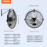 VEVOR Ventilateur mural industriel, 44,6 cm, ventilateur mural oscillant étanche, 3 vitesses, 4150 CFM, ventilateur commercial r