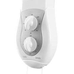 Orbegozo WF 0139 - Ventilateur mural, oscillant, 3 vitesses, minuterie, tête inclinable, pales de 40 cm, 40 W, blanc