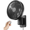 Ventilateur d'oscillation mural silencieux de 21,6 cm avec télécommande et minuteur, 4 vitesses réglables pour petites salles de