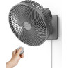 Ventilateur mural oscillant de 25,4 cm avec télécommande et minuteur, ventilateur de petite chambre à coucher avec 4 vitesses, f