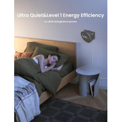 Ventilateur mural oscillant de 25,4 cm avec télécommande et minuteur, ventilateur de petite chambre à coucher avec 4 vitesses, f