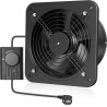 Hon&Guan Ventilateur d'extraction d'air 250mm avec Régulateur de Vitesse, Ventilateur de Salle de Bain, en Métal avec Clapet Ant