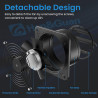 Hon&Guan Ventilateur d'extraction d'air 250mm avec Régulateur de Vitesse, Ventilateur de Salle de Bain, en Métal avec Clapet Ant