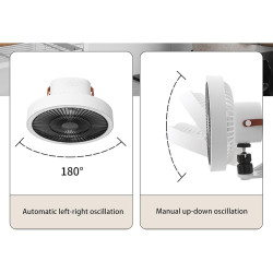 Haofy Petit Ventilateur Oscillant Mural avec Télécommande, Veilleuse 3 Vitesses, Idéal pour Chambre à Coucher, Bureau, Garage
