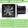 Aicharynic Ventilateur d'extraction d'air 150 mm 525 m³/h avec clapet de retour - Silencieux - En métal - 38 W - Prise européenn