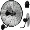 RELAX4LIFE Ventilateur Mural Industriel Dia.55CM à 3 Vitesses, Ventilateur Mural Oscillant 120W, Rotation Horizontale Verticale,