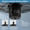 RELAX4LIFE Ventilateur Mural Industriel Dia.55CM à 3 Vitesses, Ventilateur Mural Oscillant 120W, Rotation Horizontale Verticale,