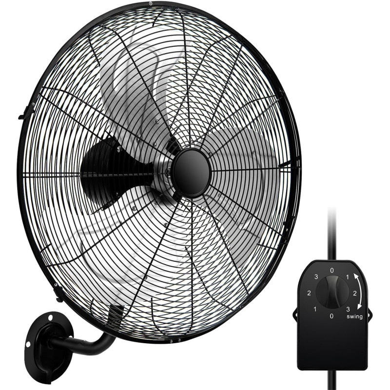 SOARS Ventilateur Mural φ56 CM 120W, Vitesses, Angle Vertical 30° & Angle Horizontal Automatique 85°, Ventilateur Industriel pou