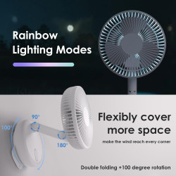 ZOIZ Ventilateur mural pour RV/voiture/yacht : rotation de la tête à 180°, inclinaison à 90° et oscillation automatique à 100° -