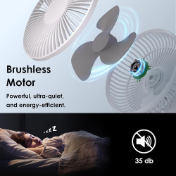 ZOIZ Ventilateur mural pour RV/voiture/yacht : rotation de la tête à 180°, inclinaison à 90° et oscillation automatique à 100° -