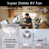 ZOIZ Ventilateur mural pour RV/voiture/yacht : rotation de la tête à 180°, inclinaison à 90° et oscillation automatique à 100° -