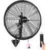 Ventilateur Mural Extérieur 60 cm avec Télécommande, Ventilateur Oscillant 4 Vitesses, Moteur DC Sans Balais Étanche, Ventilateu