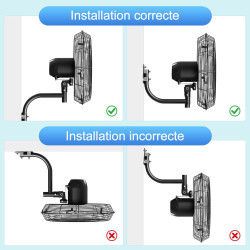 Ventilateur Mural Extérieur 60 cm avec Télécommande, Ventilateur Oscillant 4 Vitesses, Moteur DC Sans Balais Étanche, Ventilateu