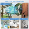 Ventilateur Mural Extérieur 60 cm avec Télécommande, Ventilateur Oscillant 4 Vitesses, Moteur DC Sans Balais Étanche, Ventilateu